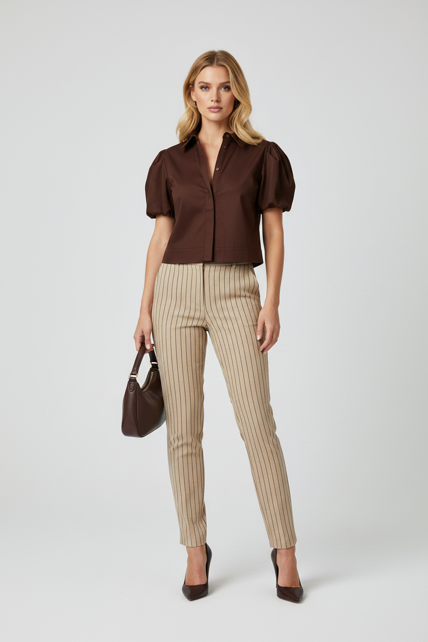 Lookbook ciemny brąz + torebka