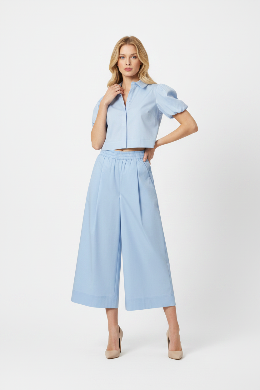 Modelka – kuloty baby blue + bluzka baby blue