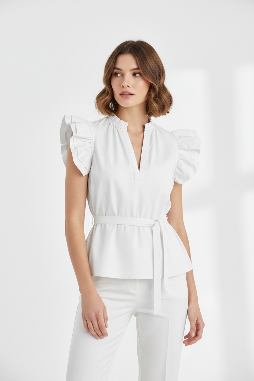 Modelka w białej bluzce